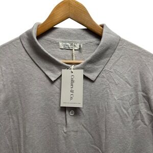 Collars & Co. NEW Men's Size XXL Gray Linen & Cotton Knit Toscano Polo Shirt